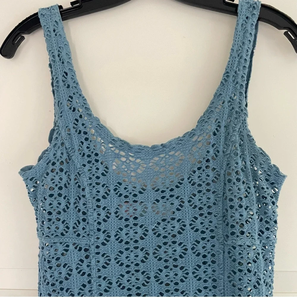 Free People FP Beach Open Knit Crochet High Low Cover Up Dress S 26836 - Picture 4 of 11